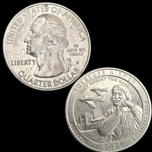 2021D TUSKEGEE AIRMEN Doubled Ear Doubled Die Quarter With Die Clash